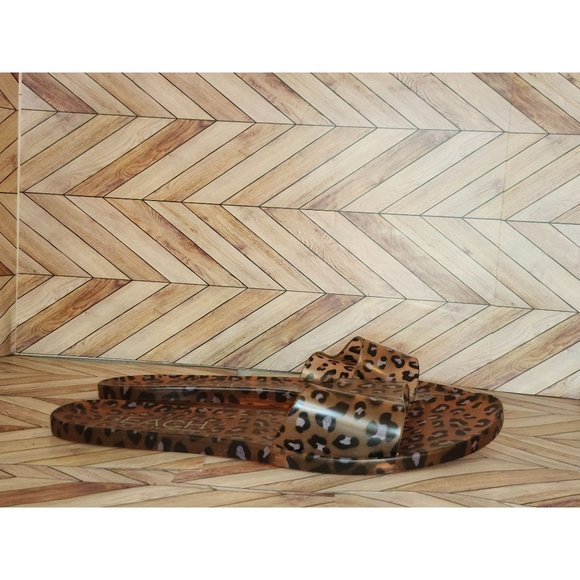 Women Beach by Matisse Animal Print Jelly Slides Sandals Shoes Size 10 41 - Picture 1 of 3